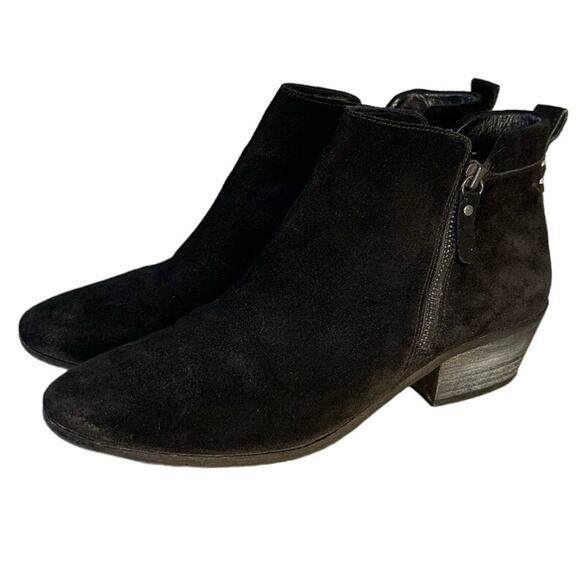 Vince Camuto Black Suede Leather Booties with Zipper Details - Size 10M - Boots - Picture 1 of 9